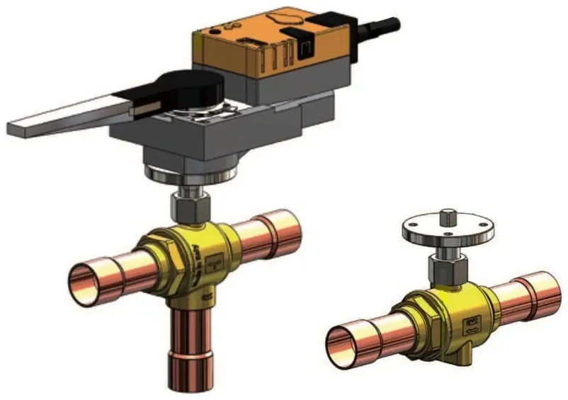Válvulas de tres vías GMC con servomotor